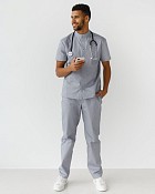 Медицинский костюм мужской Бостон серый
